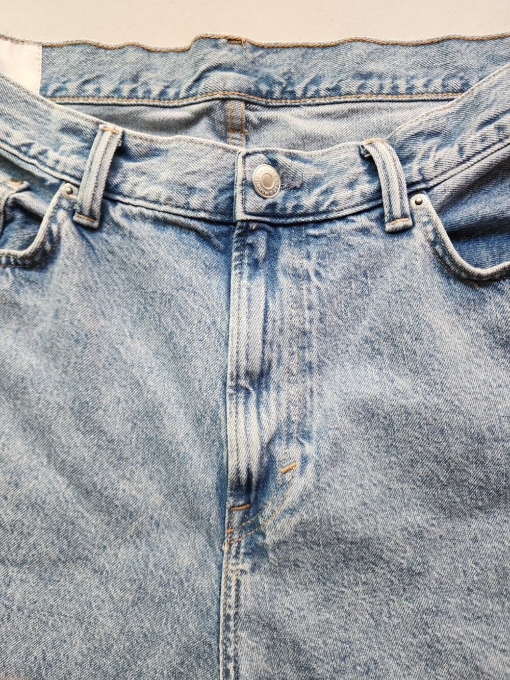 HM Fairfax Baggy Jeans 36x32 Men's Streetwear Grunge Y2K Rigid Denim Light Wash - Picture 3 of 10